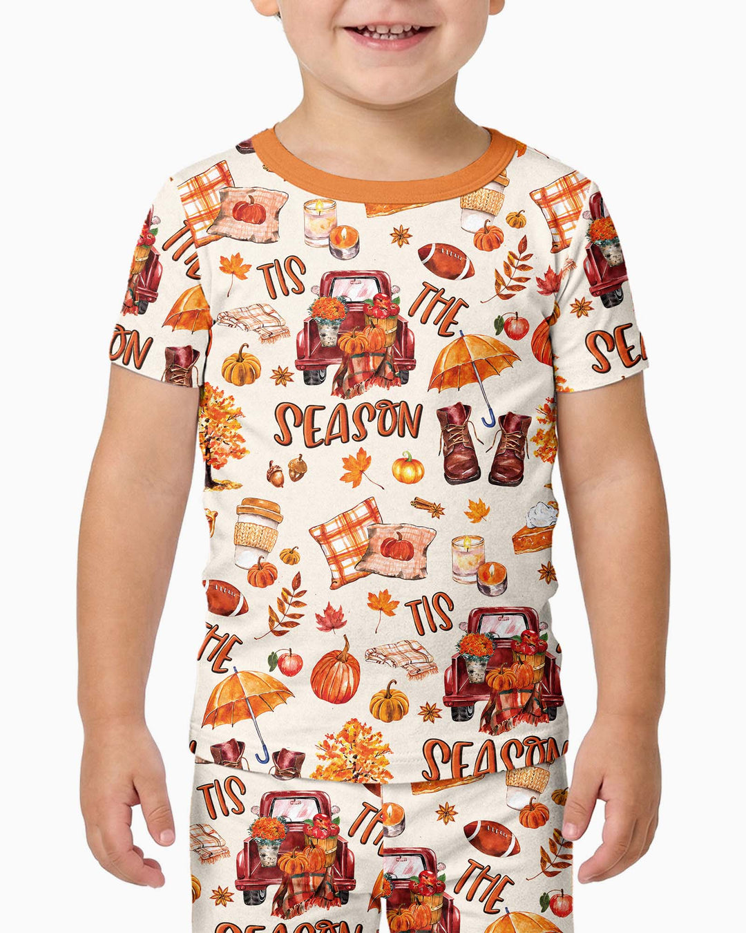 Fall Tis the Season Bamboo Two Piece Short Sleeve Pajama Set