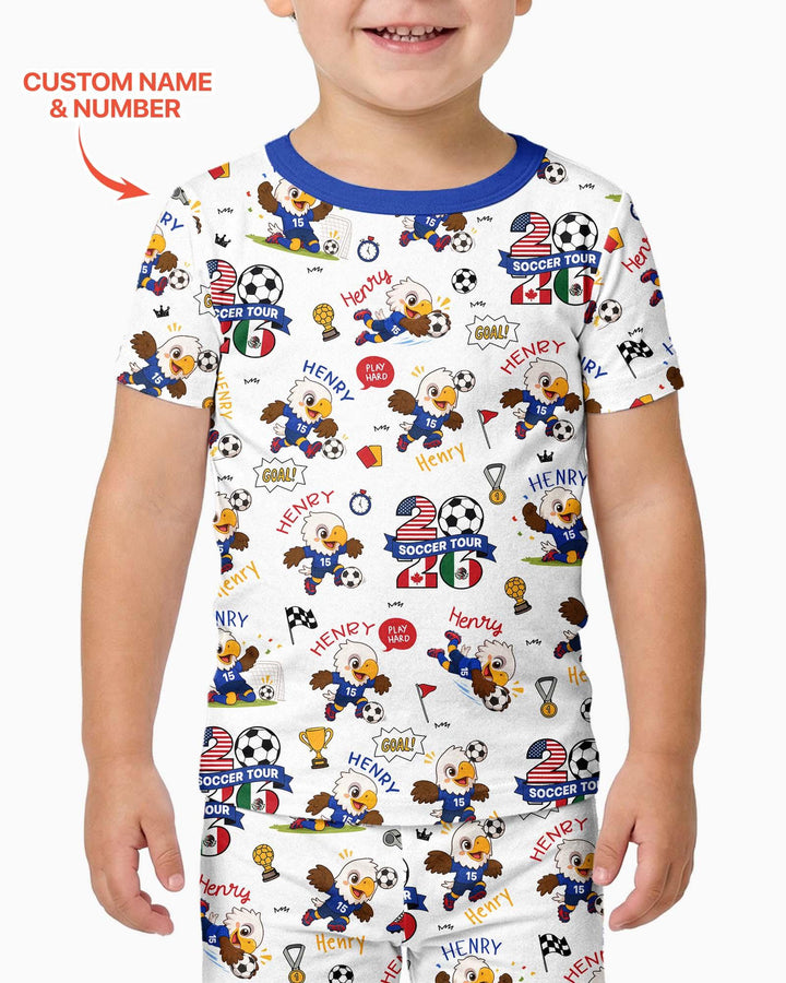 USA We Are Champions Soccer Tour 2026 Bamboo Two Piece Short Sleeve Pajama Set