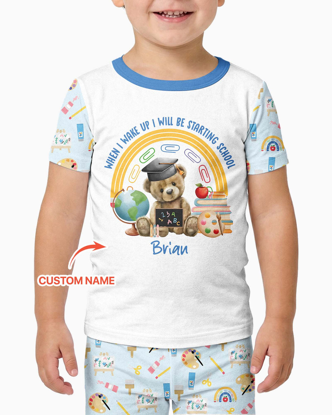 CUSTOM Template Bamboo Two Piece Short Sleeve Pyjamas Set