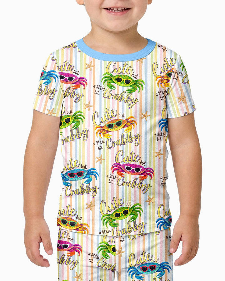 Cute But A Little Bit Crabby Bamboo Two Piece Short Sleeve Pajama Set