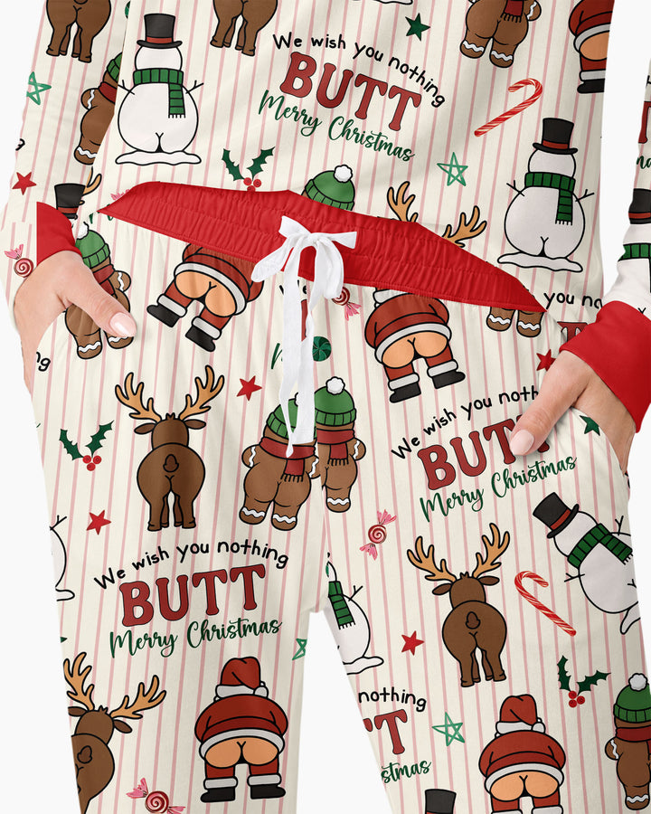 We Wish You Nothing Butt Merry Bamboo Women Pajama Set