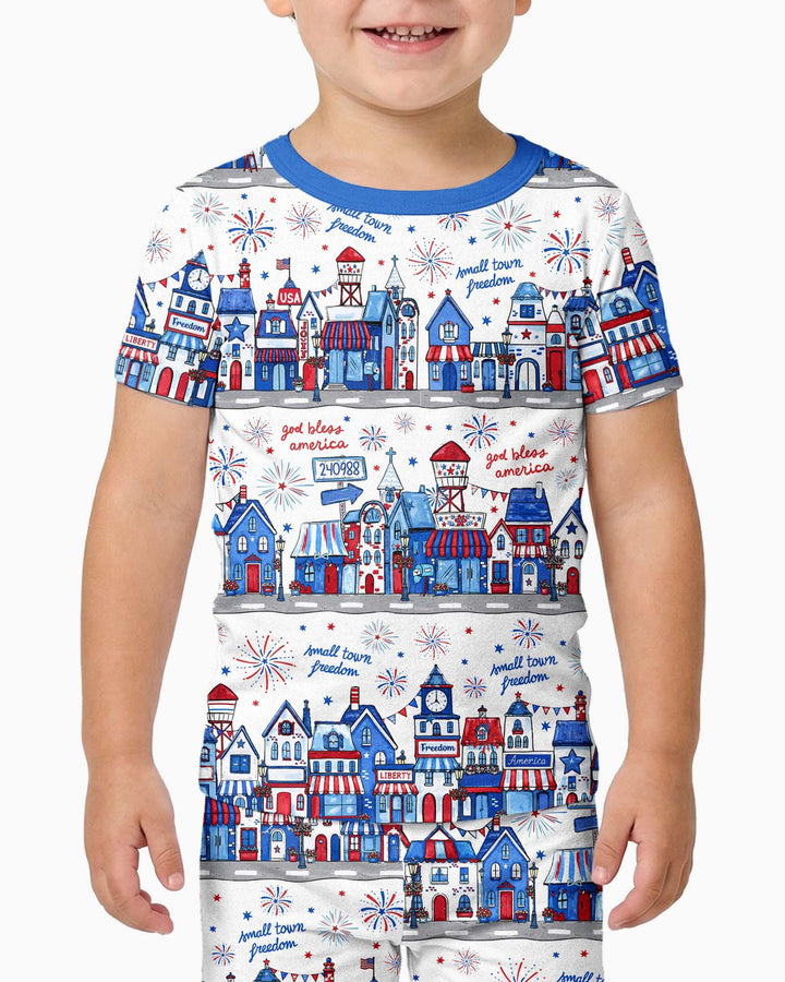 Small Town Freedom USA Bamboo Two Piece Short Sleeve Pajama Set