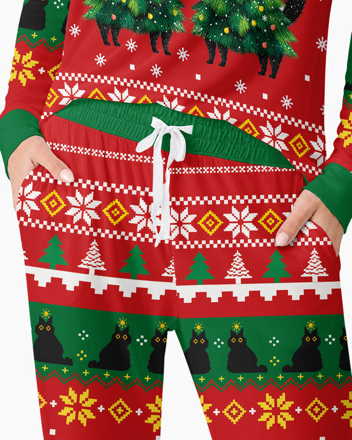 Meowy Christmas Bamboo Women Pajama Set