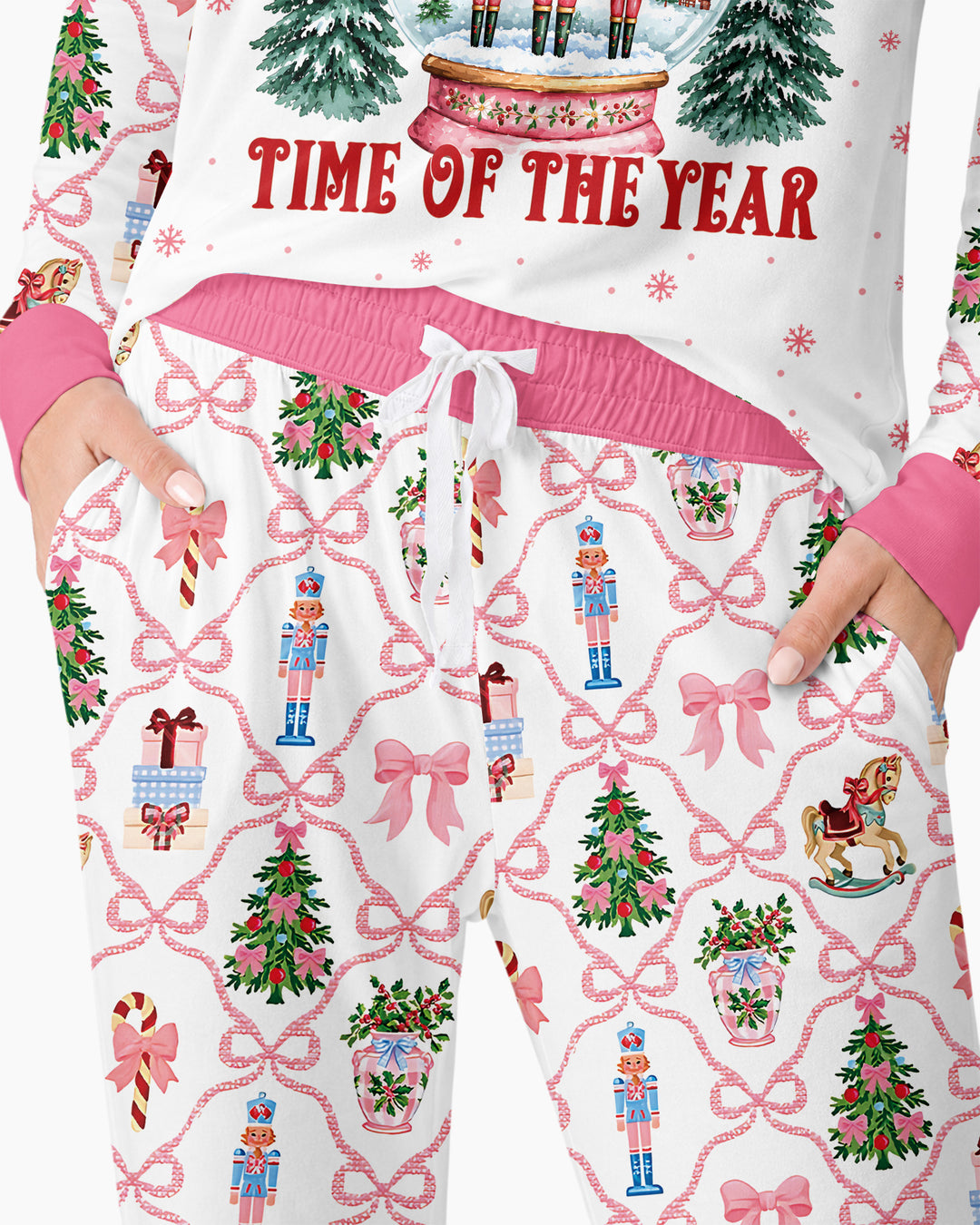 Nutcracker and Snow Globe It's Most Wonderful Time of The Year Bamboo Women Pajama Set