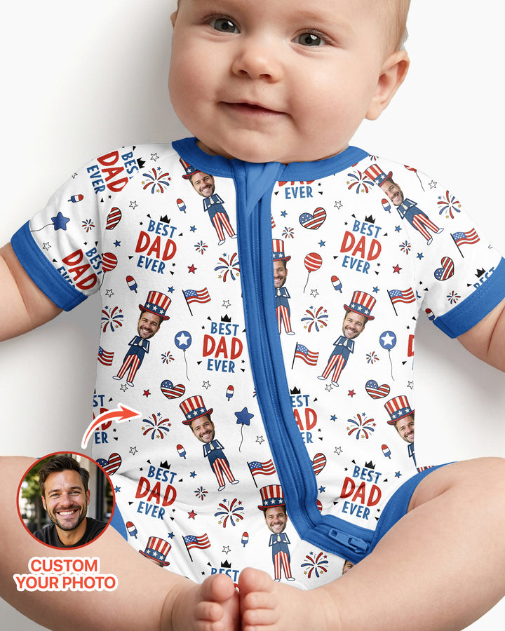 Custom Photo Best Patriotic Family Ever Bamboo Shorty Zippy