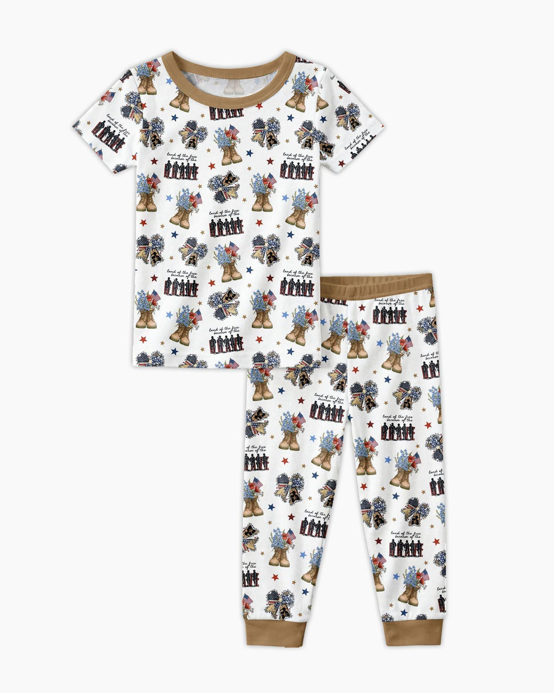 Honor the Brave Family Matching Bamboo Two Piece Short Sleeve Pajama Set