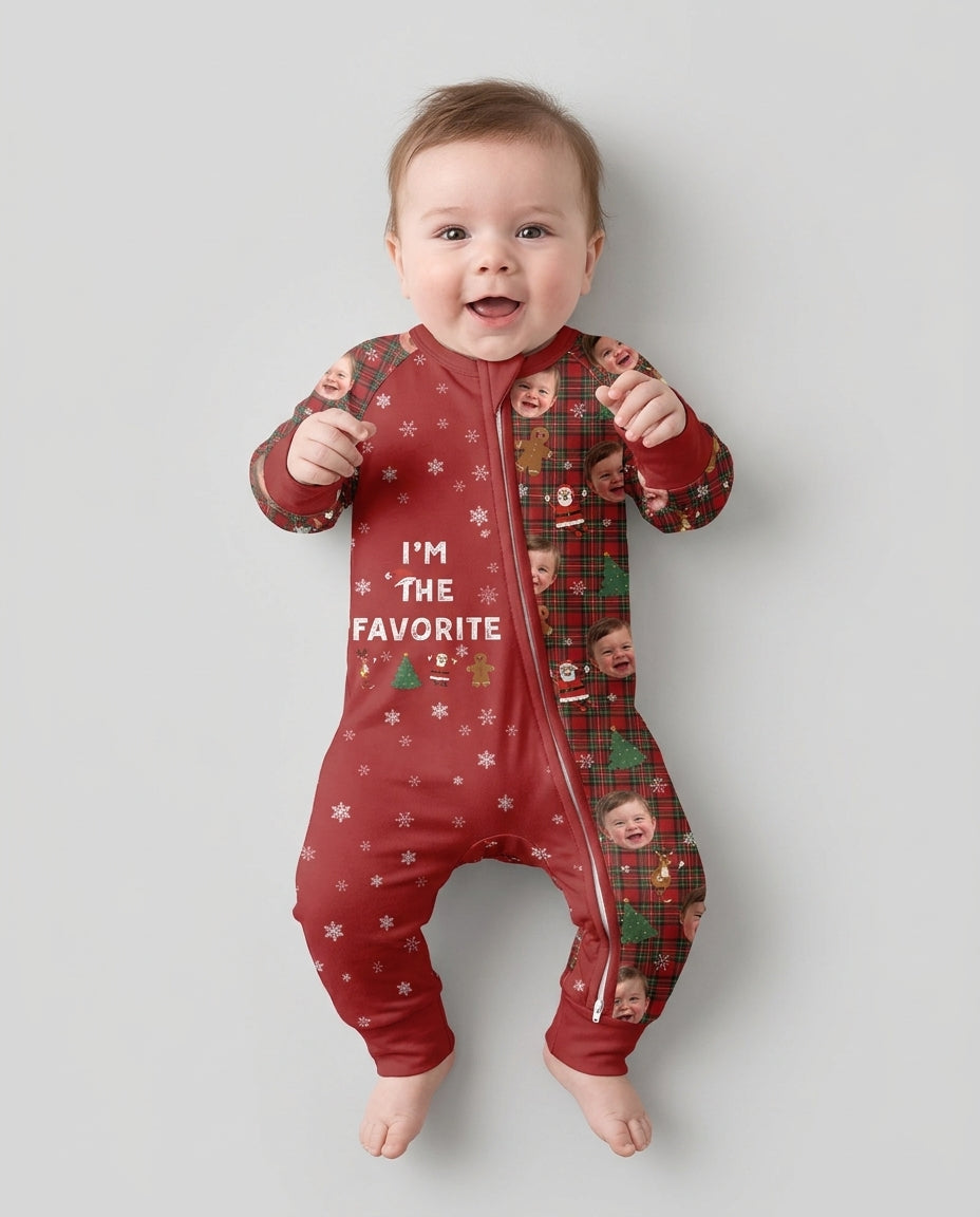 I'm The Favorite Christmas Funny Brother Sister Matching Bamboo Convertible Zippy