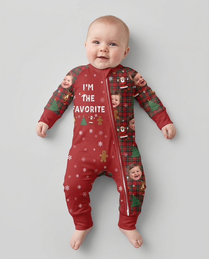 I'm The Favorite Christmas Funny Brother Sister Matching Bamboo Convertible Zippy
