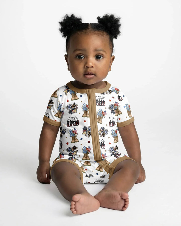 Honor the Brave Family Matching Bamboo Shorty Zippy