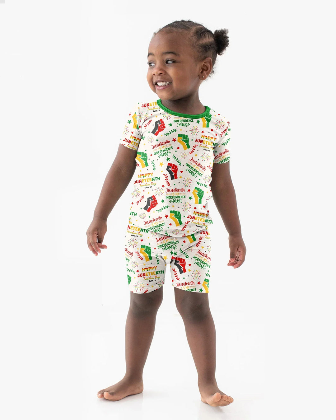 Happy Juneteenth Freedom Day Bamboo Two Piece Short Sleeve Shorts Pajama Set