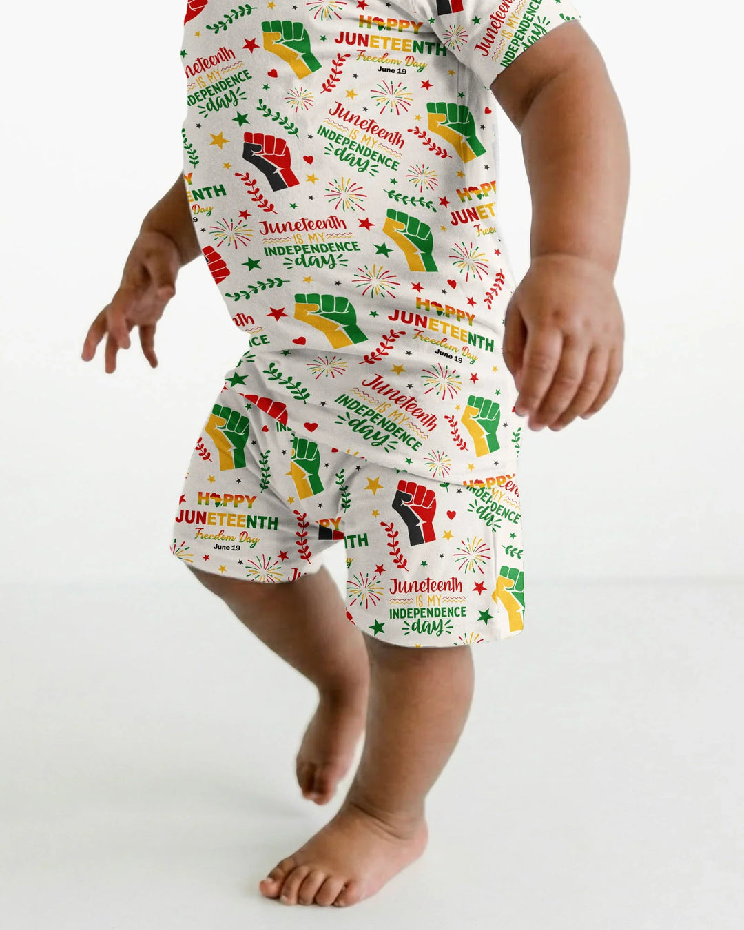 Happy Juneteenth Freedom Day Bamboo Two Piece Short Sleeve Shorts Pajama Set