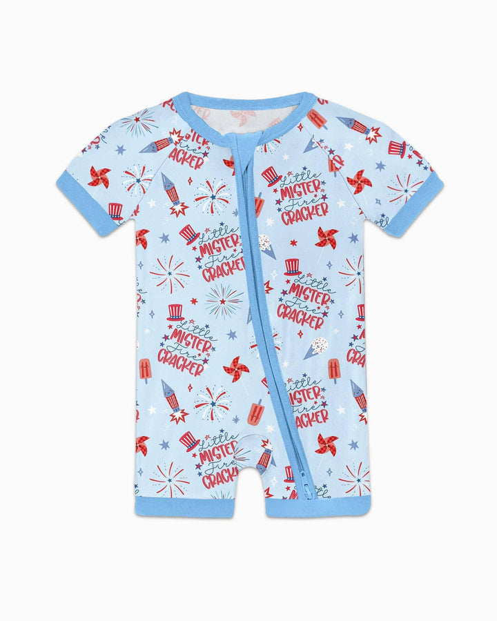 Little Miss Firecracker 4th July Bamboo Shorty Zippy