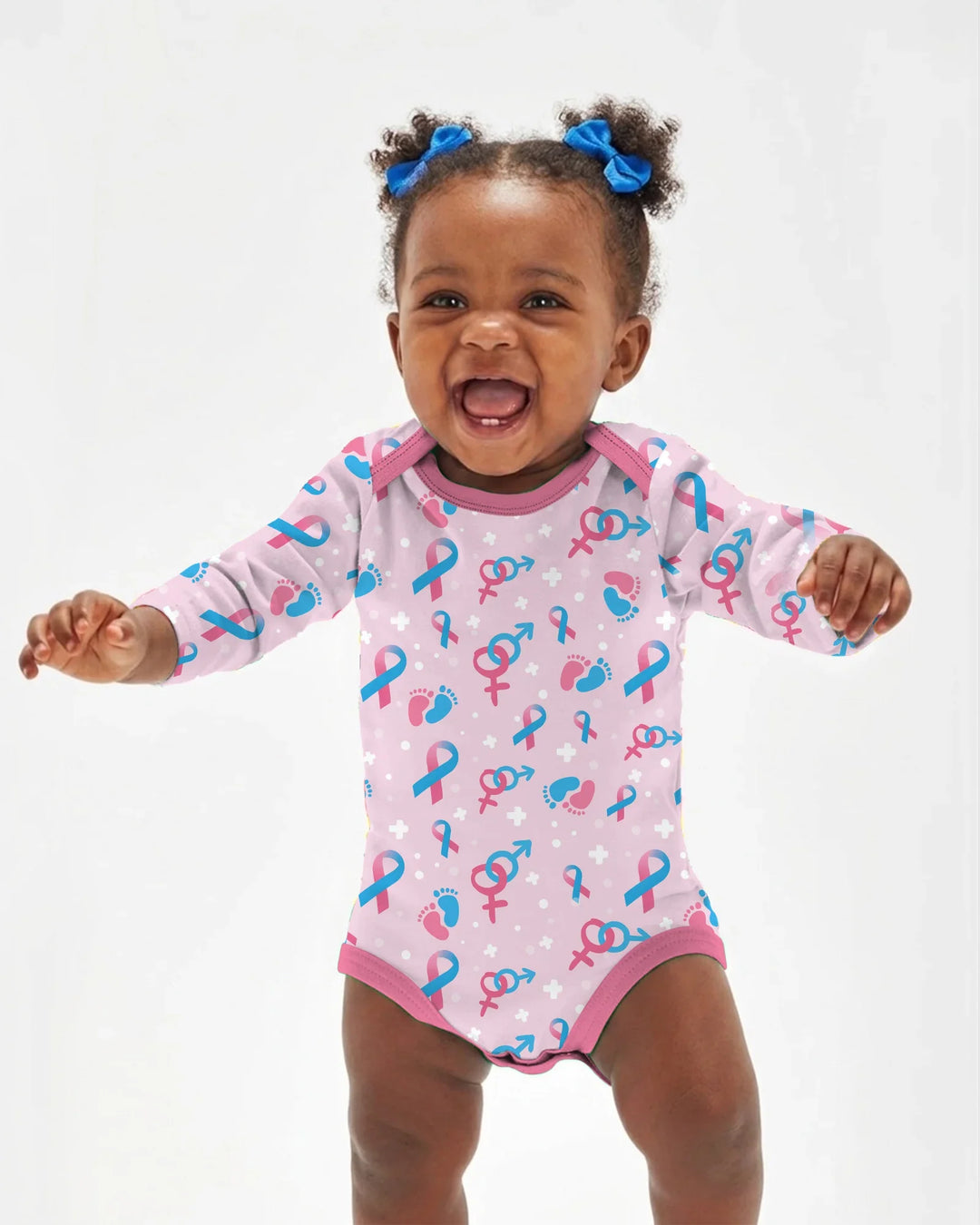 Infertility Awareness Blue and Pink Bamboo Bodysuit