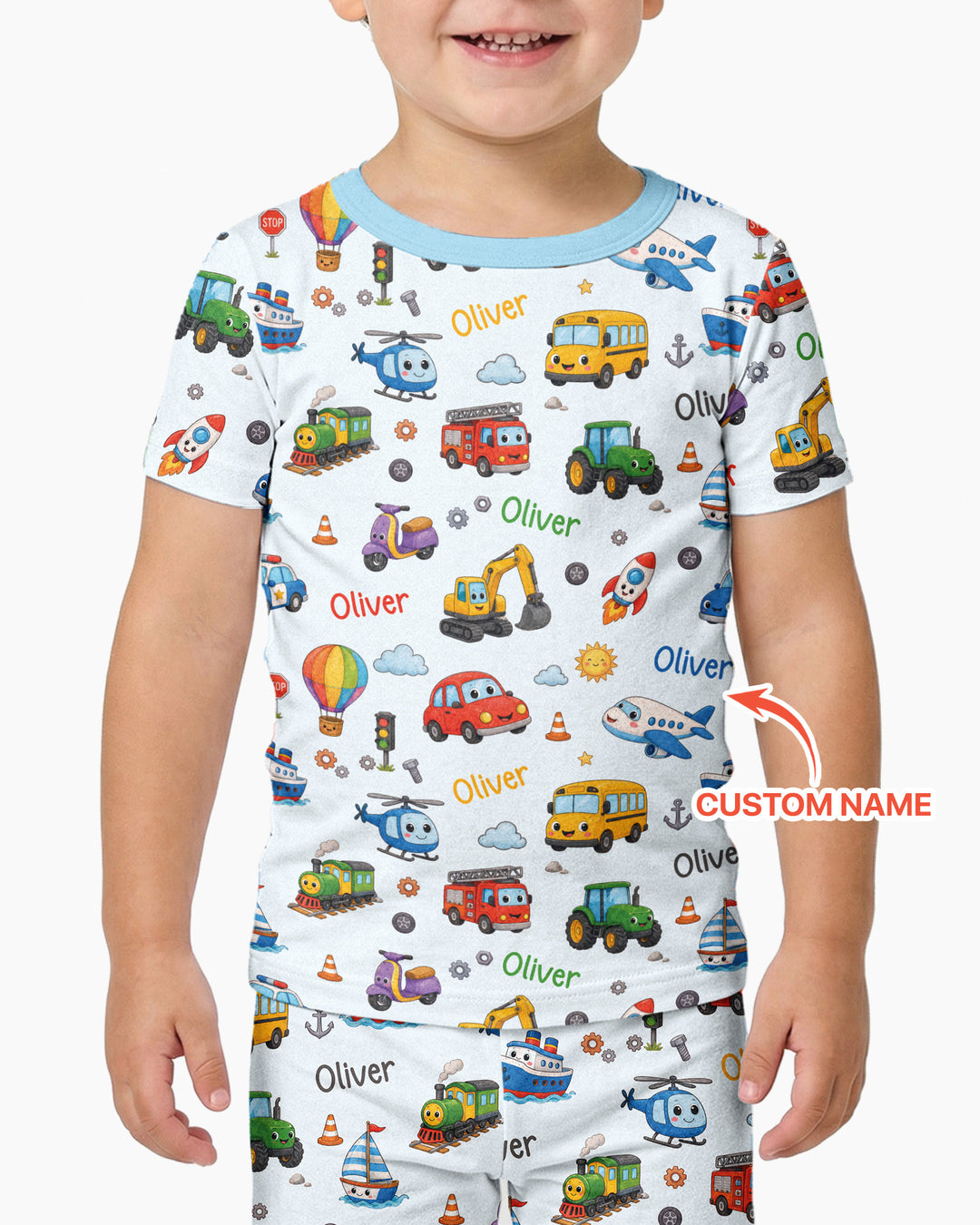 CUSTOM Template Bamboo Two Piece Short Sleeve Pyjamas Set