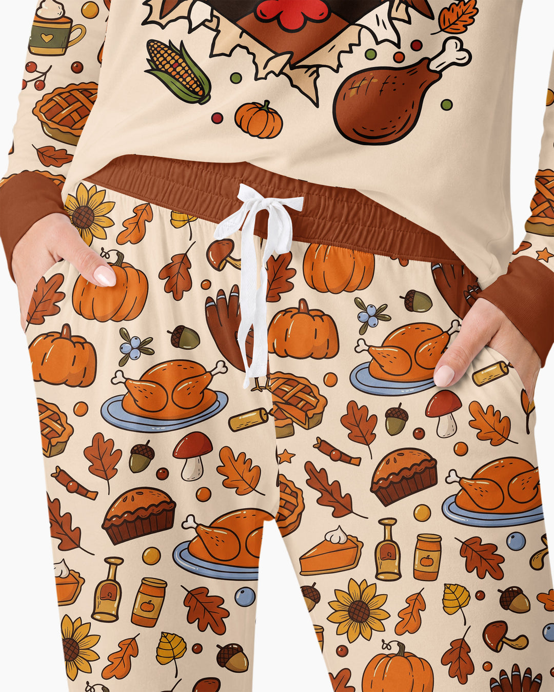 Funny Turkey on Thanksgiving Bamboo Women Pajama Set