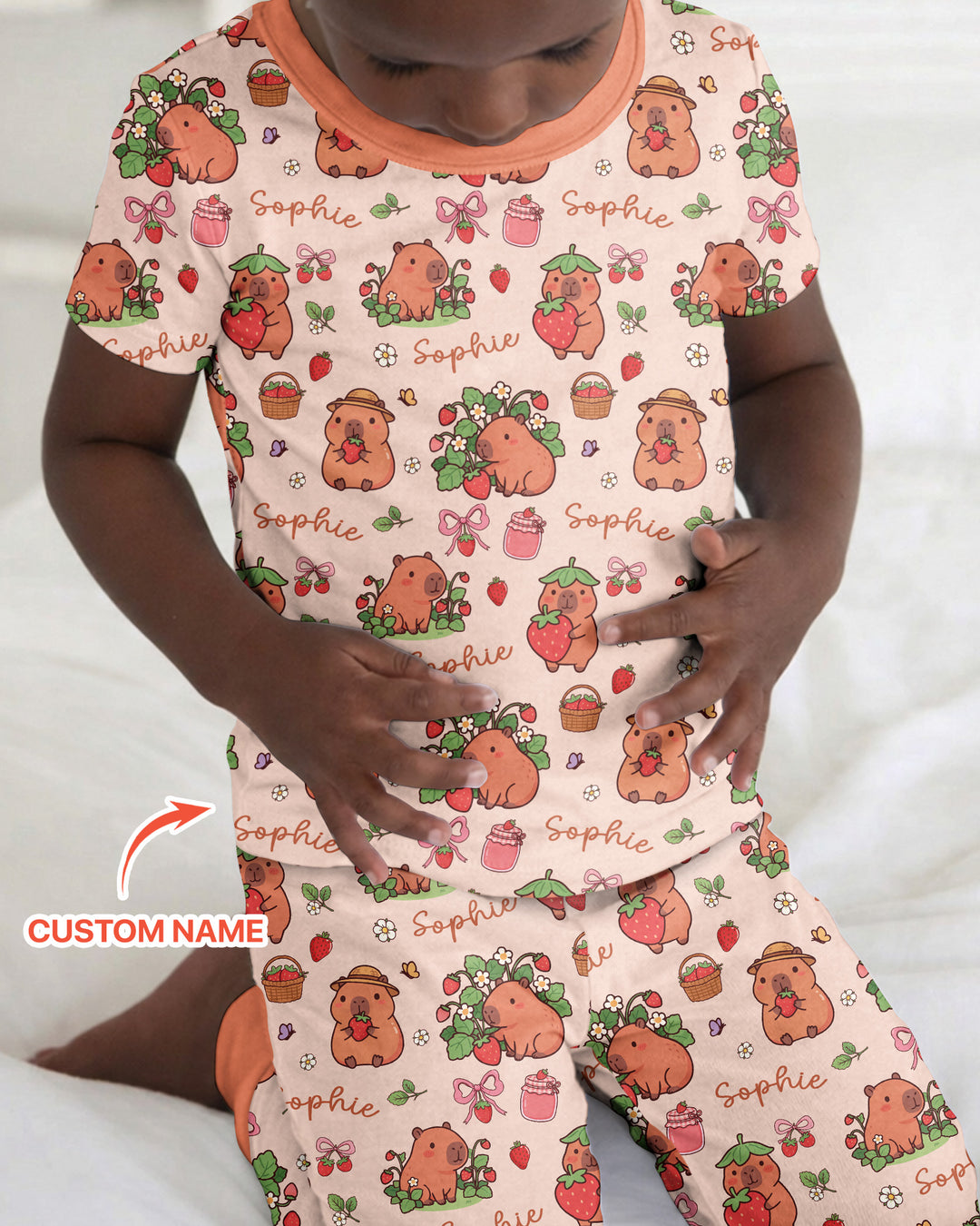 CUSTOM Template Bamboo Two Piece Short Sleeve Pyjamas Set