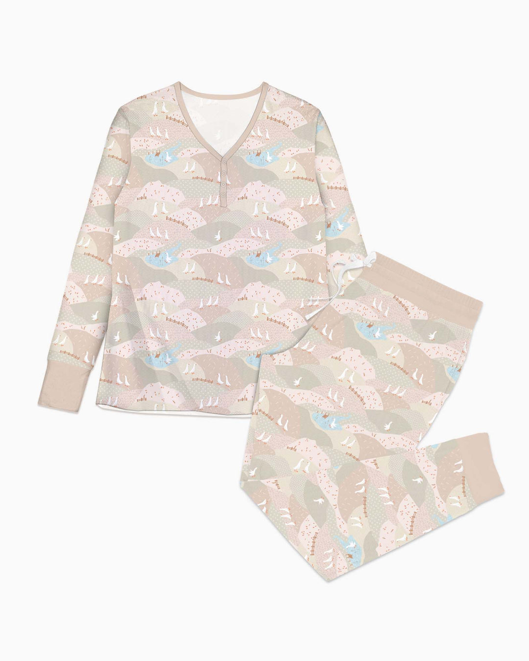 Wandering Geese Family Matching Bamboo Women Pajama Set