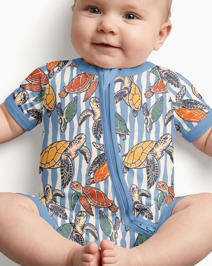 Turtle Bay Family Matching Bamboo Shorty Zippy