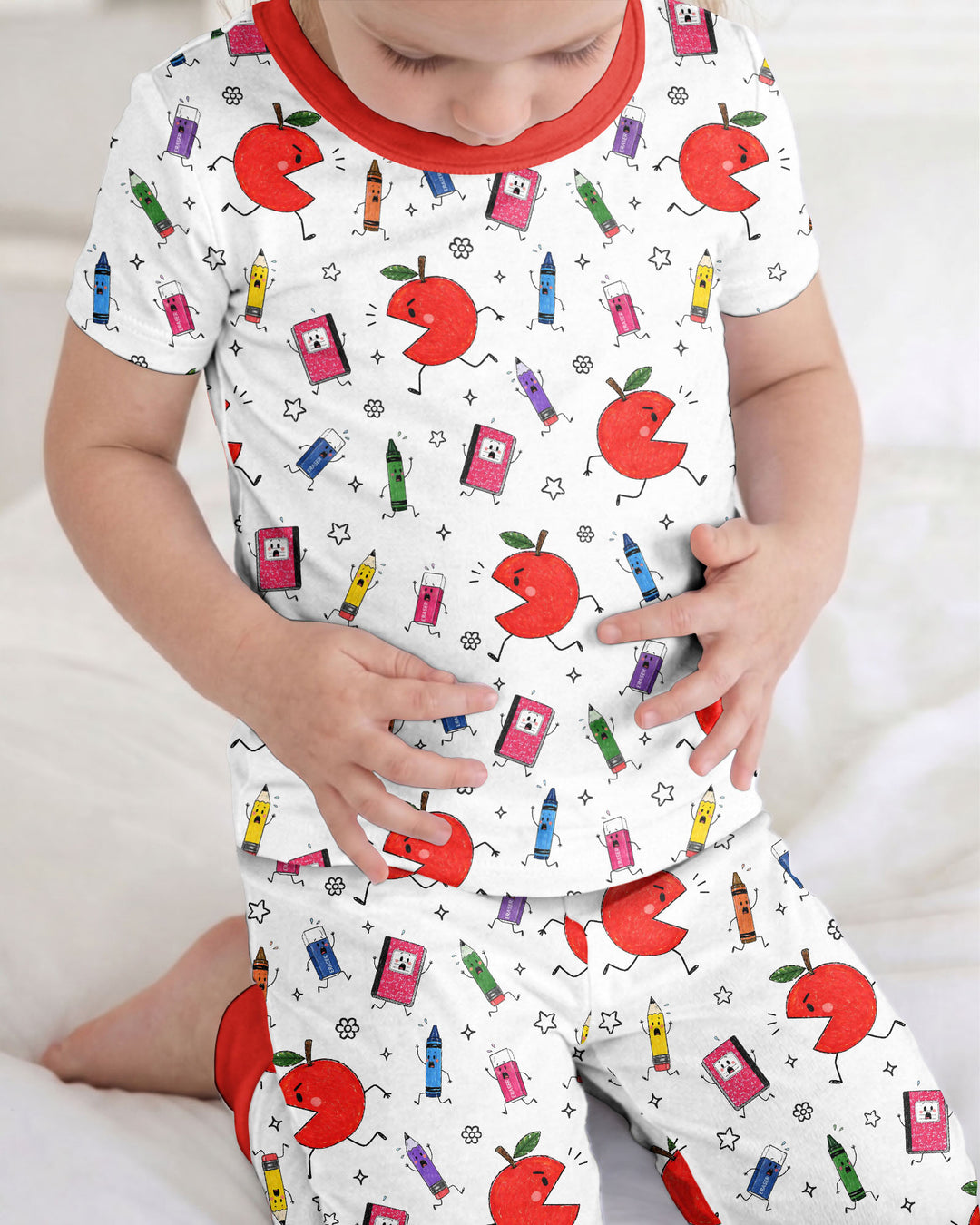 Back To School Chasing Bamboo Two Piece Short Sleeve Pajama Set
