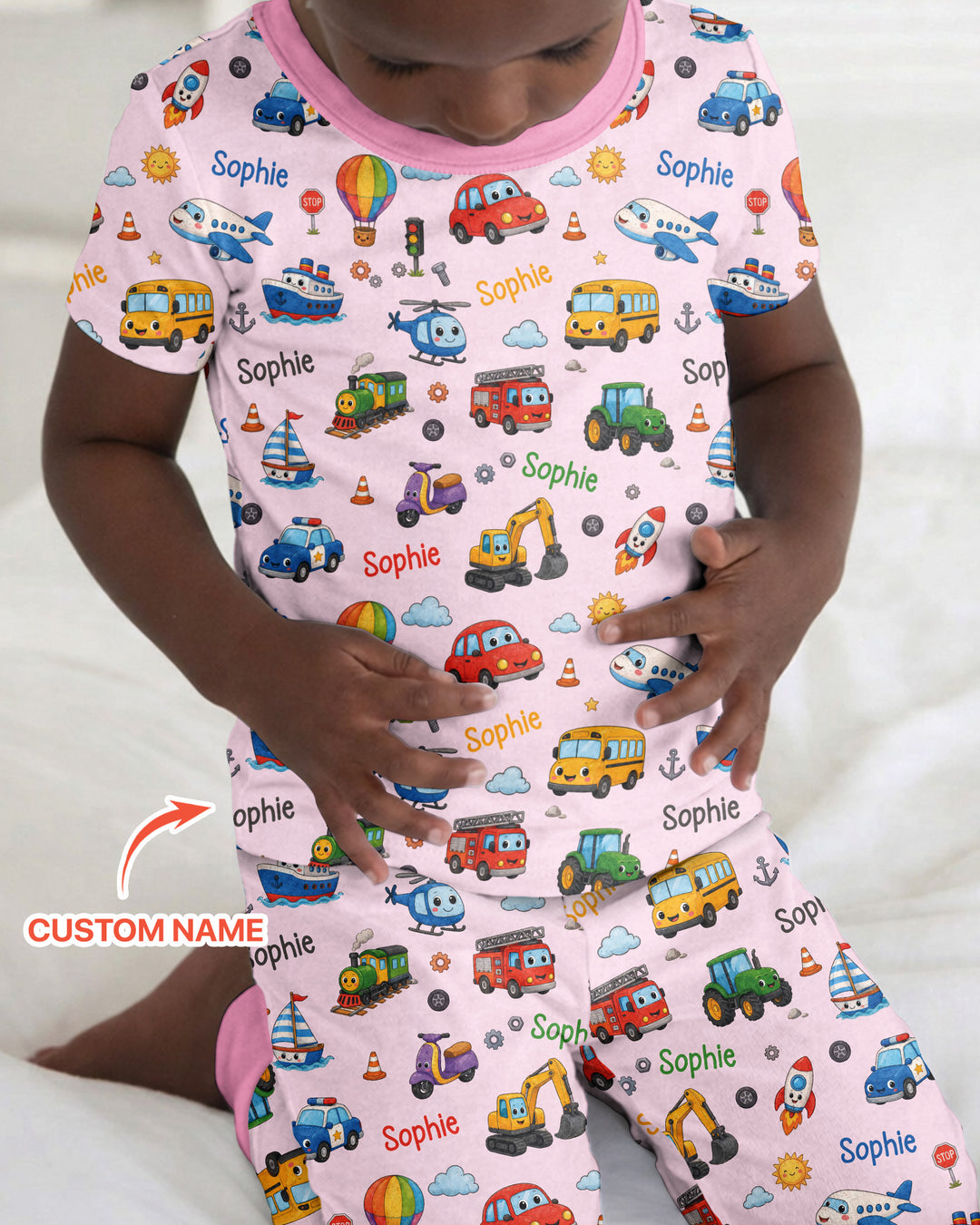 CUSTOM Template Bamboo Two Piece Short Sleeve Pyjamas Set