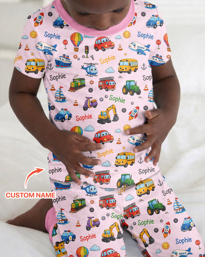 CUSTOM Template Bamboo Two Piece Short Sleeve Pyjamas Set