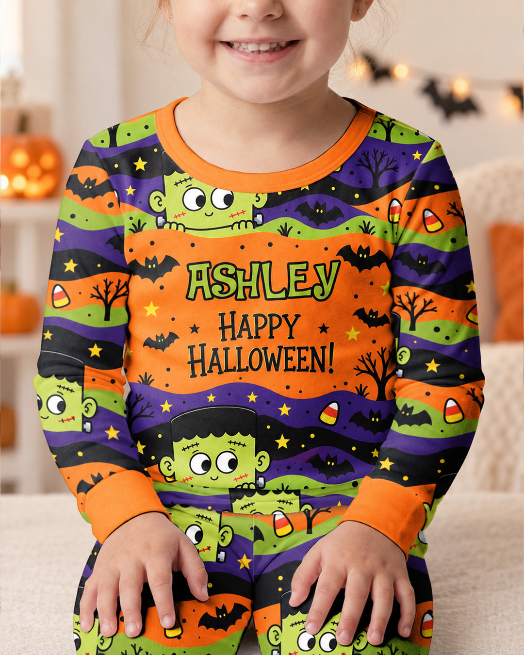 Eek Halloween Bamboo Two Piece Long Sleeve Pajama Set