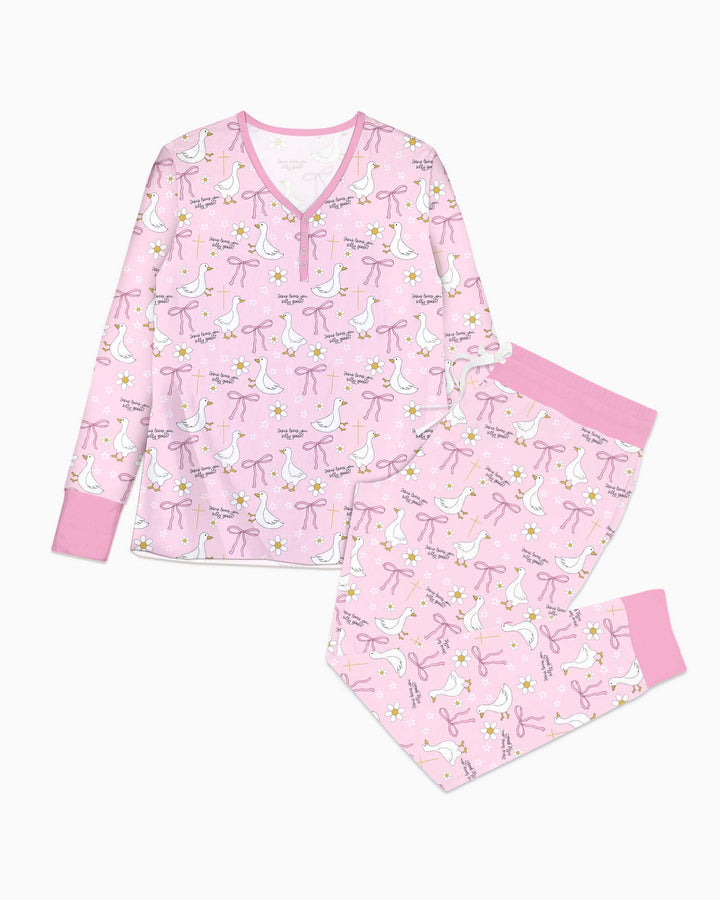 Jesus Loves You Silly Goose Bamboo Women Pajama Set