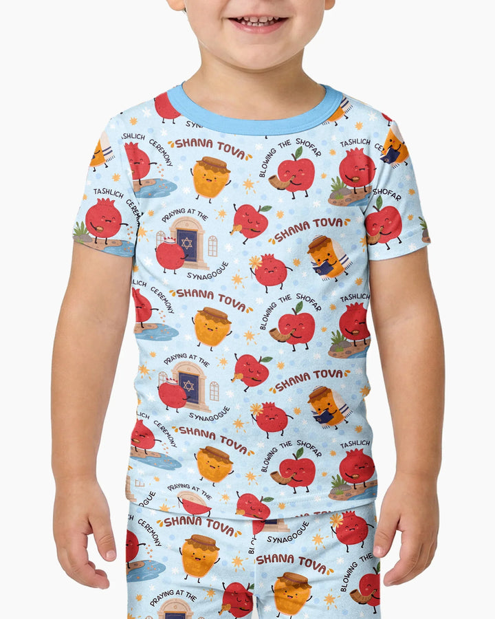 Template Bamboo Two Piece Short Sleeve Shorts Pyjamas Set