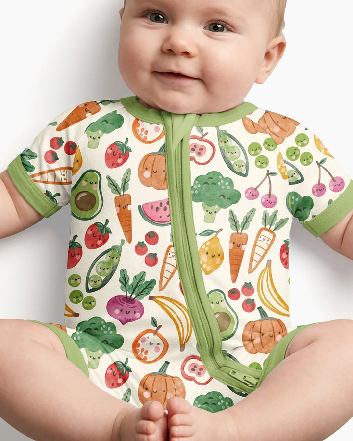 Veggie Friends Family Matching Bamboo Shorty Zippy