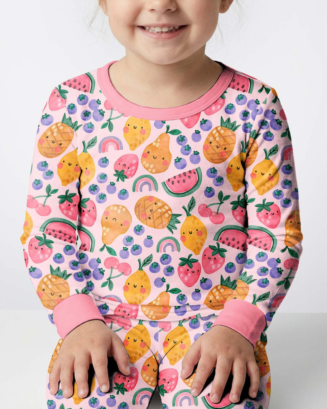 Fruitie Cuties Family Matching Bamboo Two Piece Long Sleeve Pajama Set