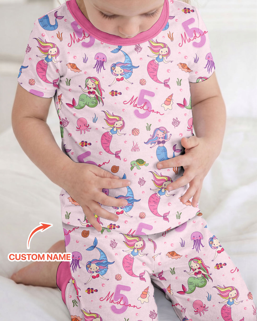 CUSTOM Template Bamboo Two Piece Short Sleeve Pyjamas Set
