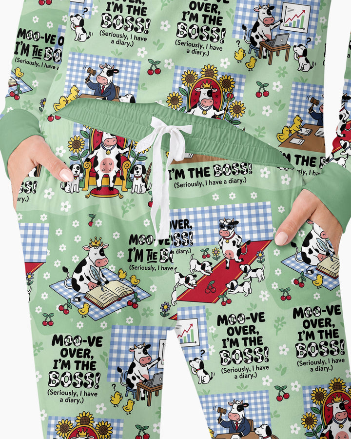 Moove Over Im The Boss Bamboo Women Pajama Set