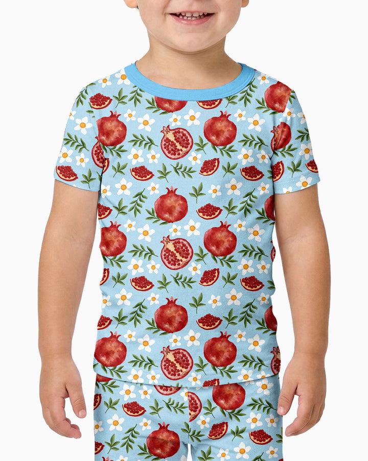 Pomegranate Garden Joy Family Matching Bamboo Two Piece Short Sleeve Pajama Set