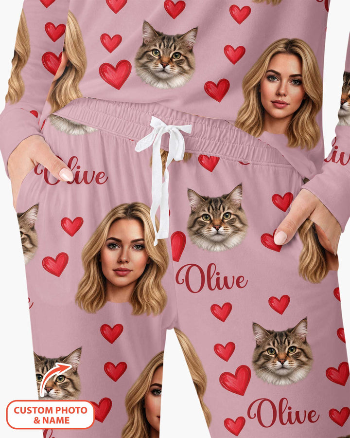 Custom Face Family Matching Bamboo Women Pajama Set