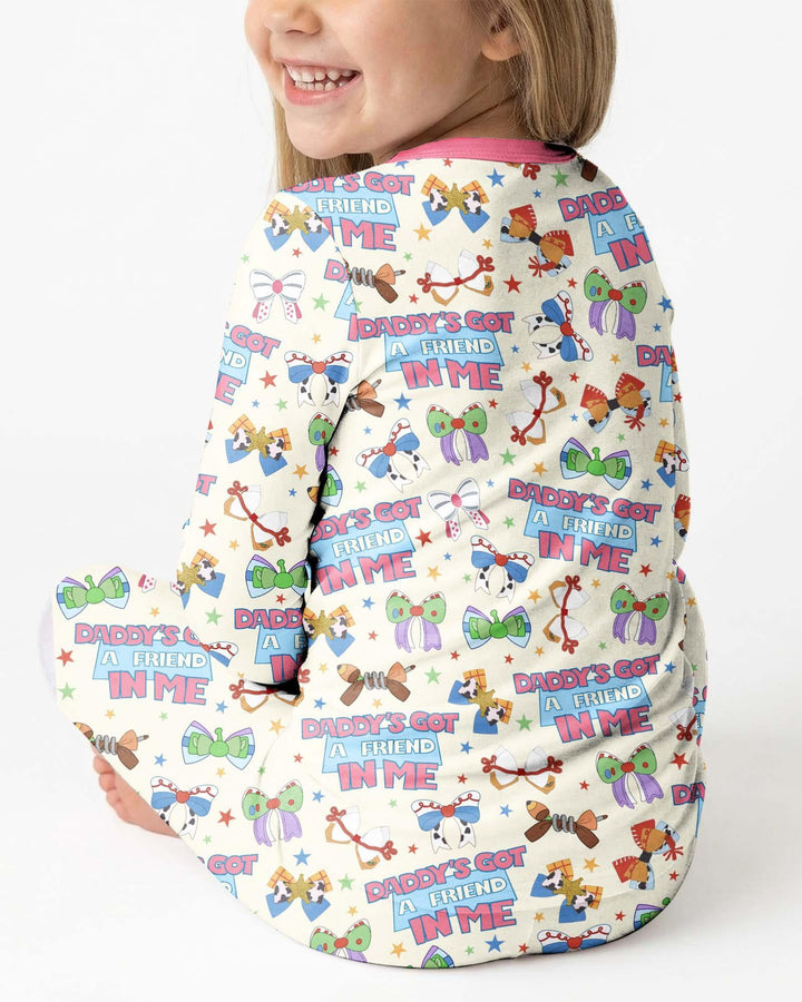 Daddy's Got A Friend In Me Bamboo Two Piece Long Sleeve Pajama Set