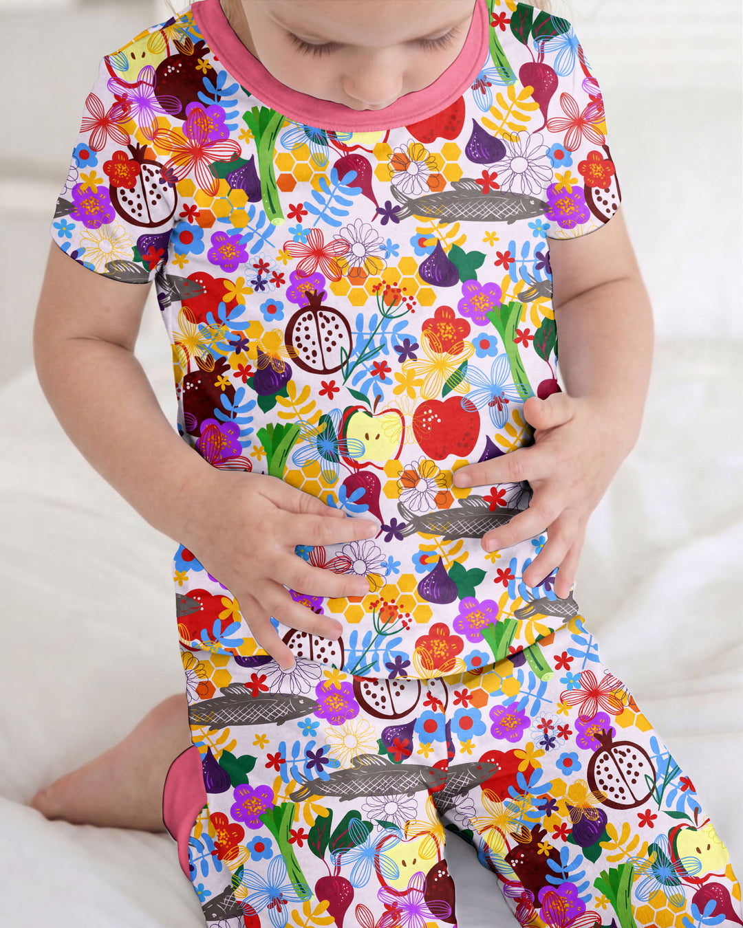 Happy Rosh Hashanah Bamboo Two Piece Short Sleeve Pajama Set