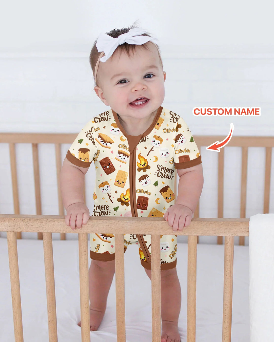 Custom Name Kawaii S'more Crew Family Matching Bamboo Shorty Zippy
