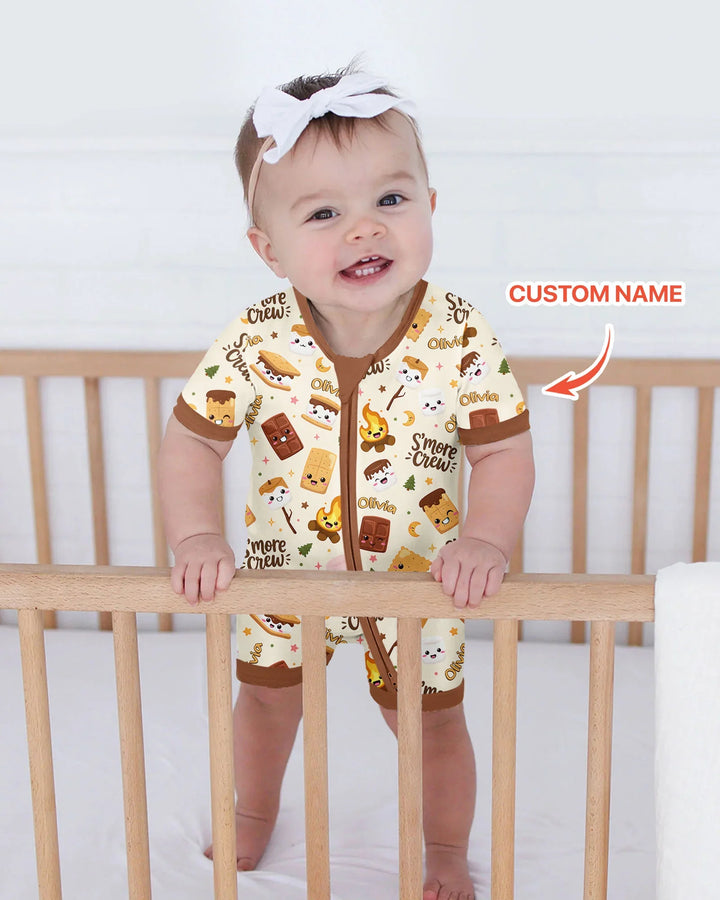 Custom Name Kawaii S'more Crew Family Matching Bamboo Shorty Zippy