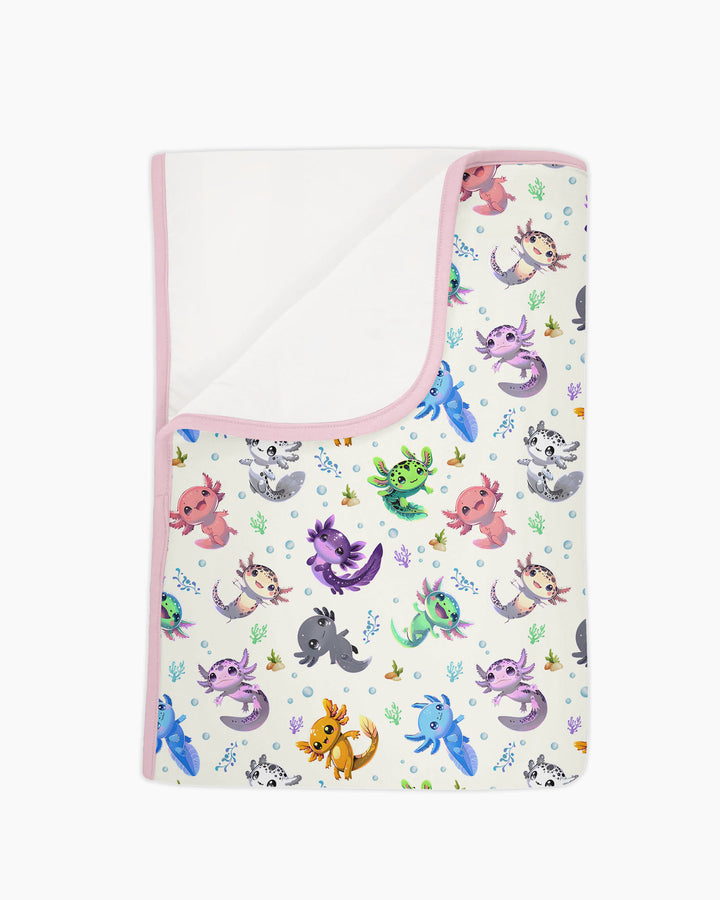 I Love You Axolotl Bamboo Blanket