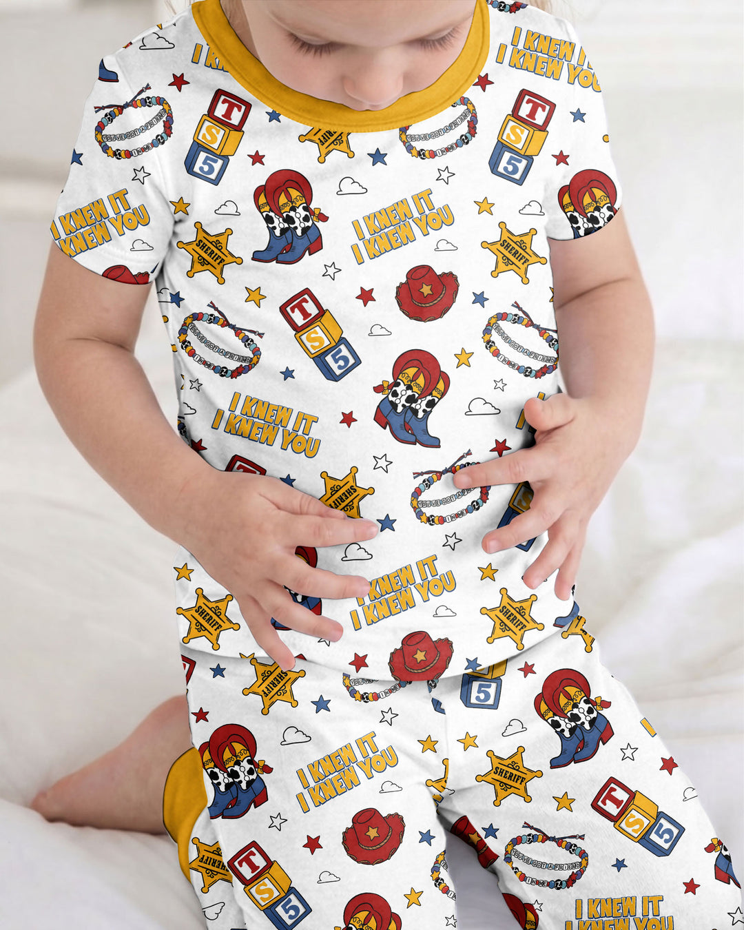 Little Cowgirl Bamboo Two Piece Short Sleeve Pajama Set