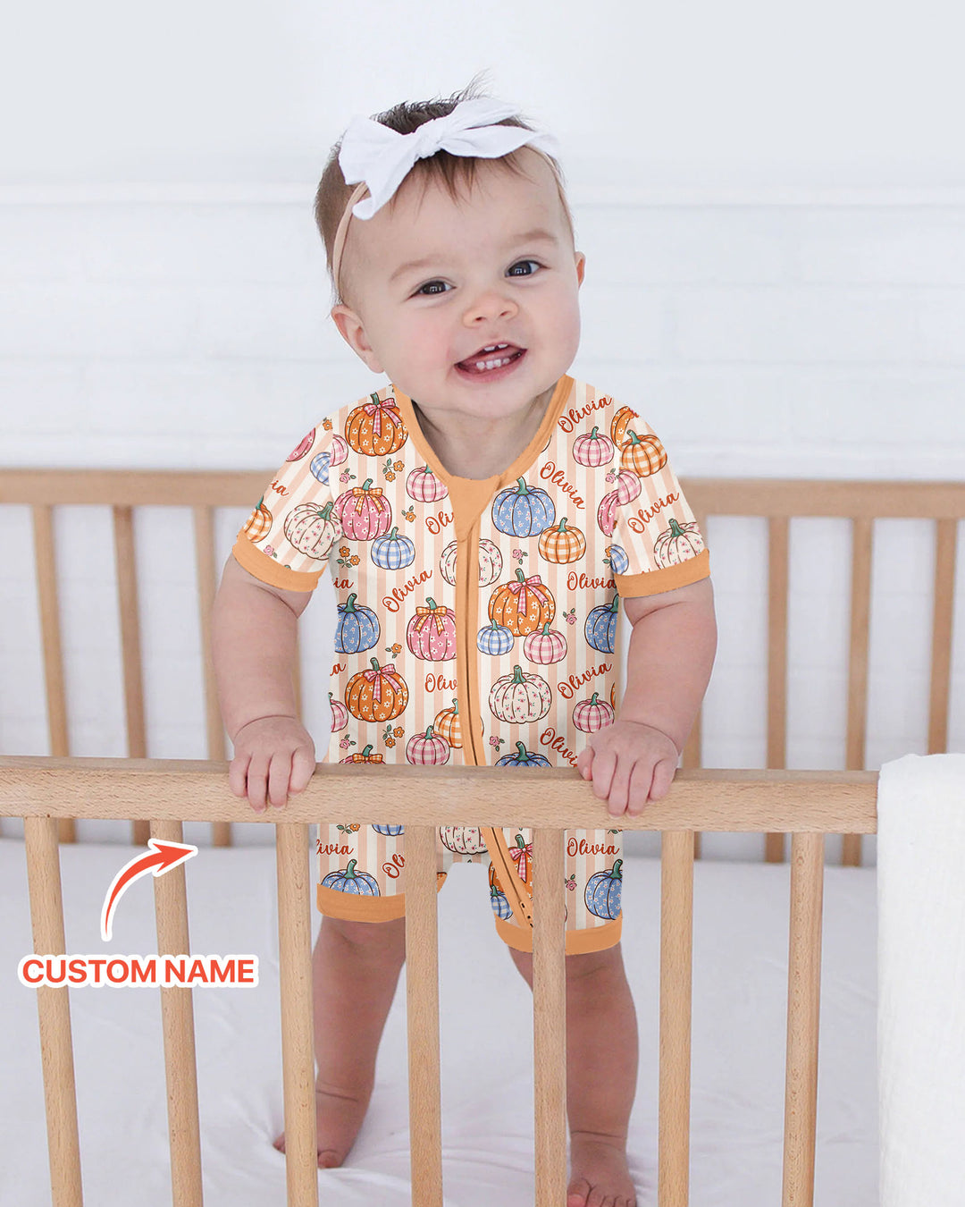 Custom Name Pumpkin Patch Bamboo Shorty Zippy