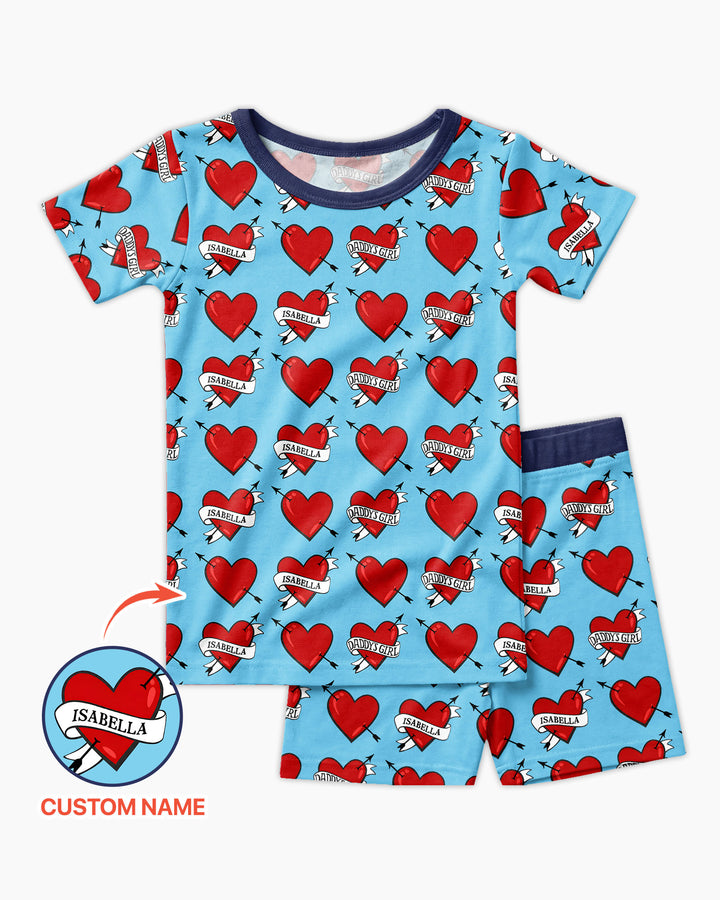 Dad's Kids Bamboo Two Piece Short Sleeve Shorts Pajama Set