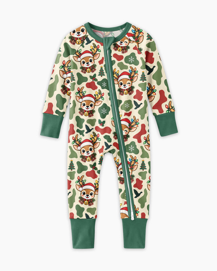 Christmas Deer Hunting Camo Bamboo Convertible Zippy