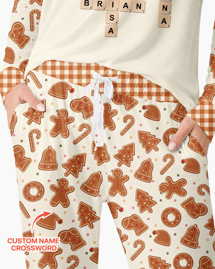 Custom Crossword Cookie Crew Bamboo Women Pajama Set
