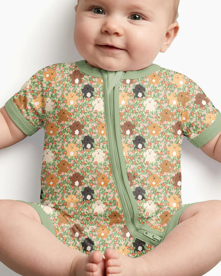Puppy Garden Family Matching Bamboo Shorty Zippy
