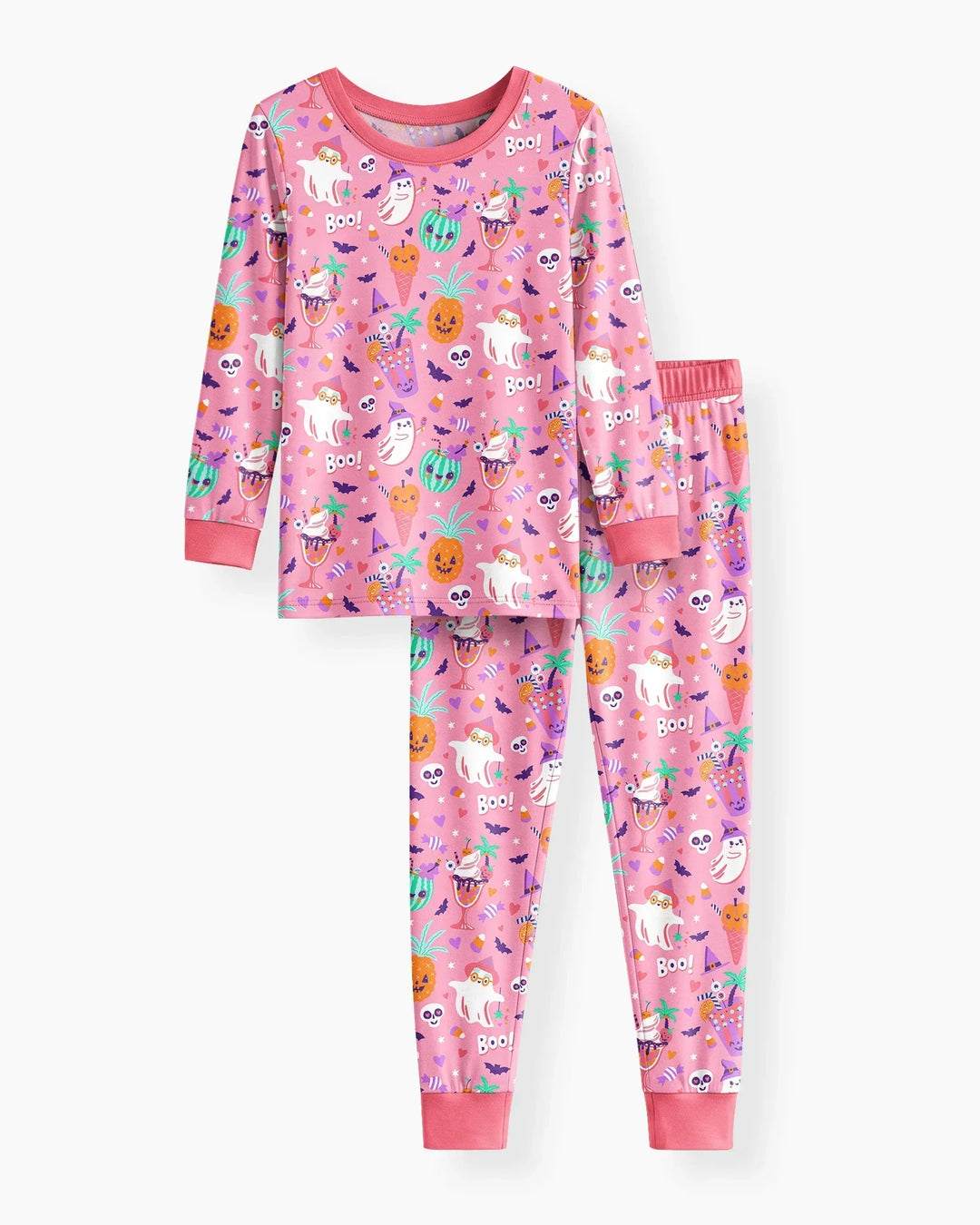 Summerween Doodles Bamboo Two Piece Long Sleeve Pajama Set