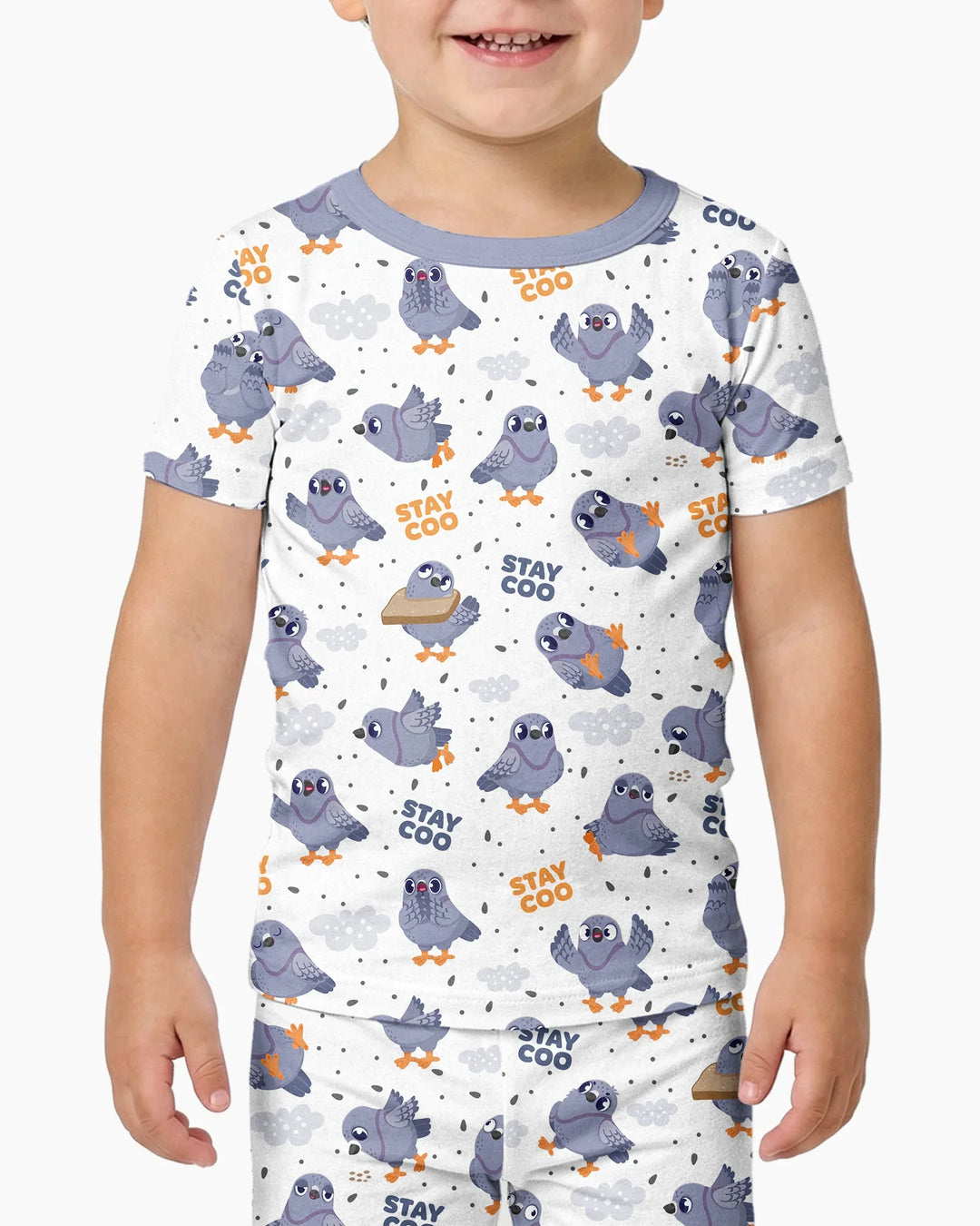 Pigeon Stay Coo Bamboo Two Piece Short Sleeve Shorts Pajama Set