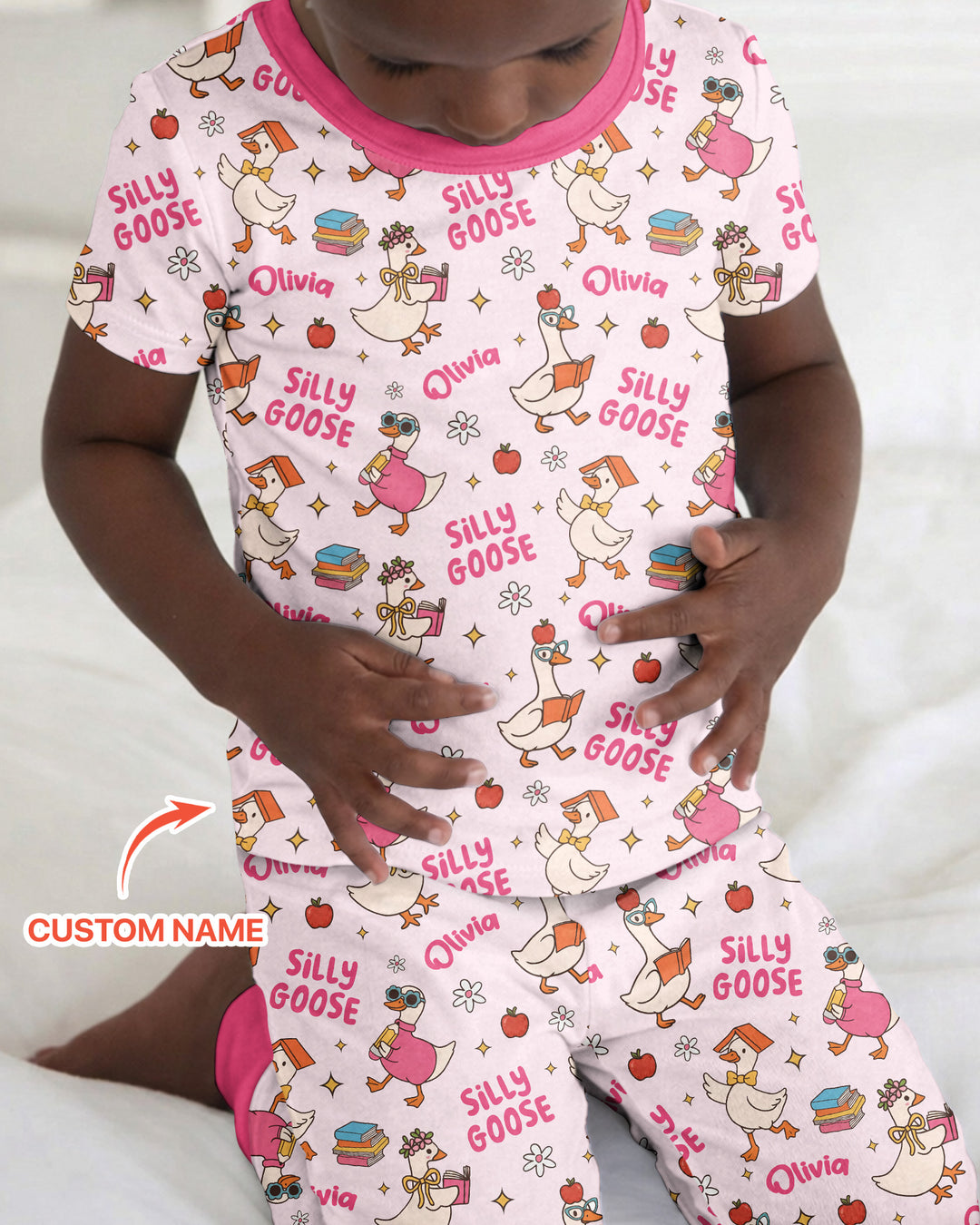 CUSTOM Template Bamboo Two Piece Short Sleeve Pyjamas Set
