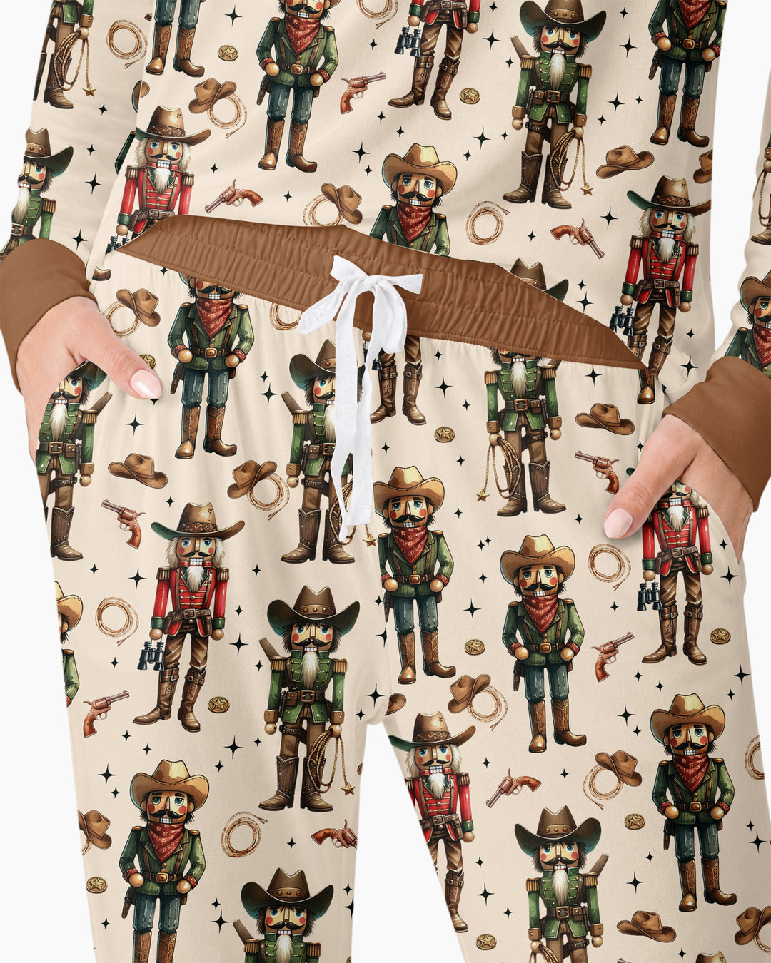 Western Christmas Cowboy Nutcracker Bamboo Women Pajama Set