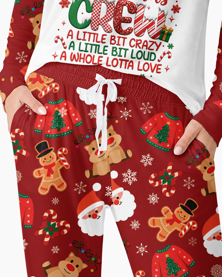 Personalized Christmas Crew Family Matching Bamboo Women Pajama Set